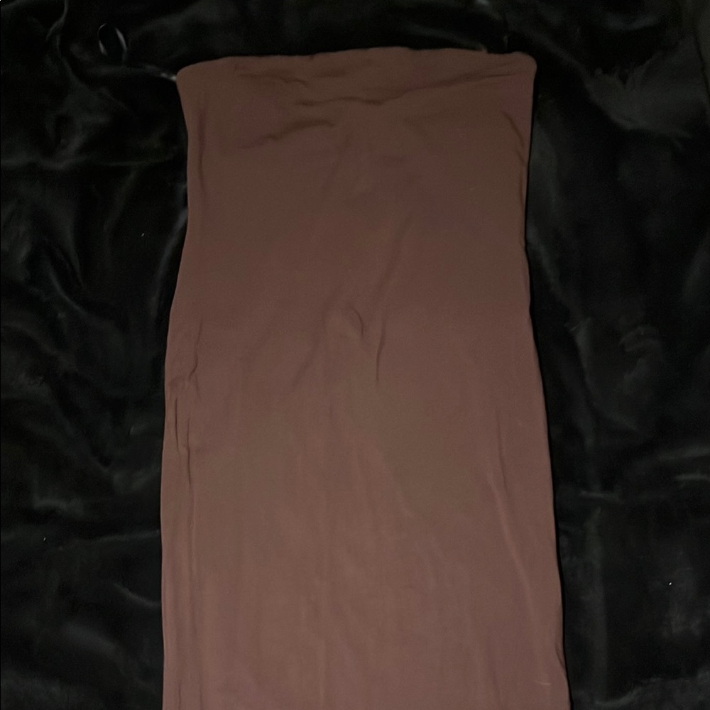 Elegant Brown Women's Strapless Dress